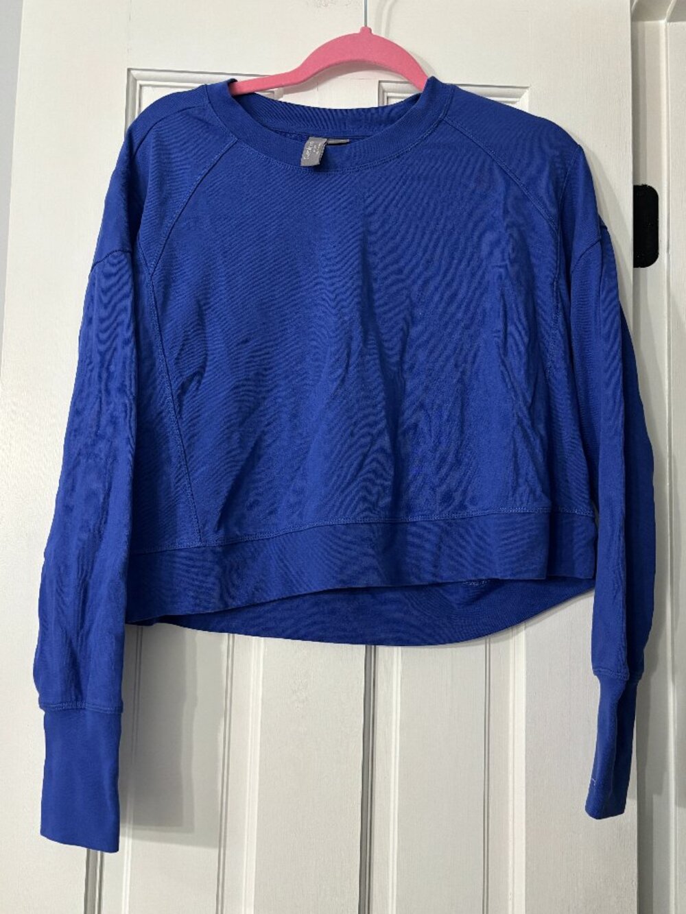 Sweaty Betty After Class Crop Sweatshirt - Lightning Blue - Medium